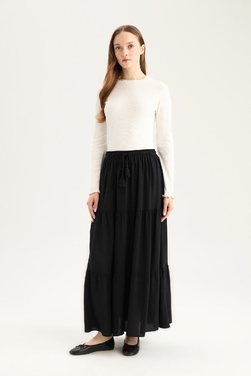 Defacto Kadın Woven Skirt Z3406Az - Siyah