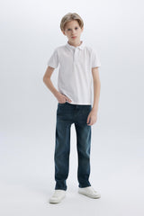 DeFacto K1689A6 Çocuk Polo Yaka T-Shirt - Beyaz
