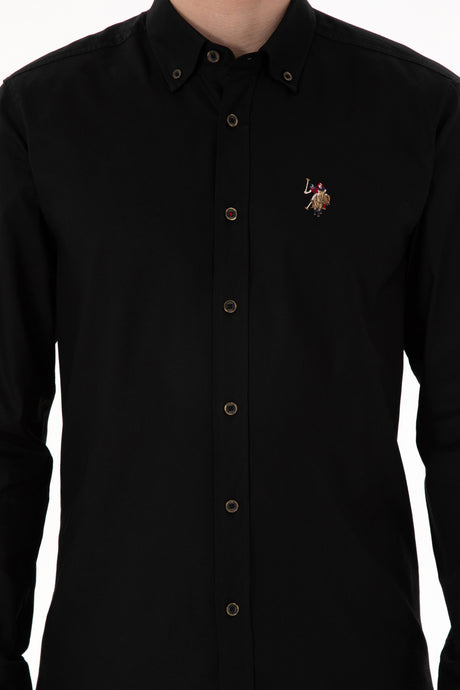 US POLO ASSN ERKEK DOKUMA GÖMLEK 2083079 - Siyah
