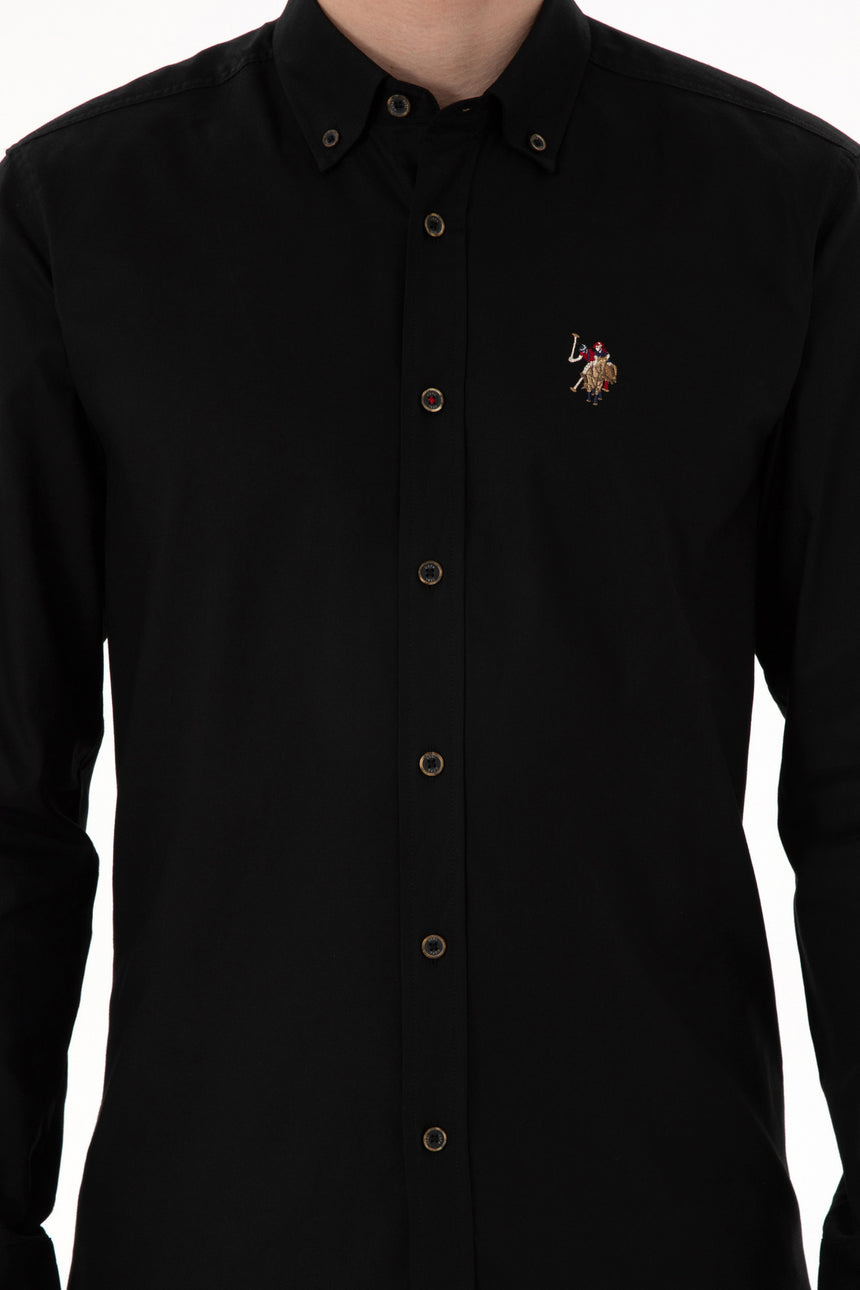 US POLO ASSN ERKEK DOKUMA GÖMLEK 2083079 - Siyah