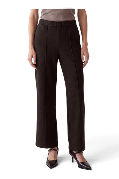 Sporline LC Waikiki kahverengi polyester viskon karışımlı, ön dikiş detaylı kadın kumaş pantolon