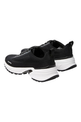 Sporline Calvin Klein siyah polyester erkek sneaker, kalın beyaz tabanlı modern spor ayakkabı tasarımı