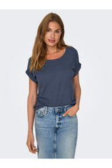 ONLY T-SHIRT 15106662 - Ton Geçişli Mavi
