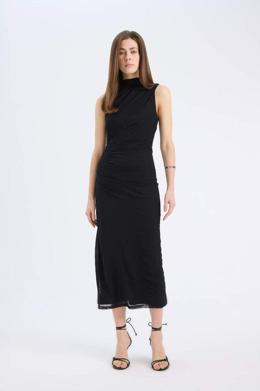 Defacto Kadın Short Sleeve Knitted Dress C3519Ax - Kahverengi