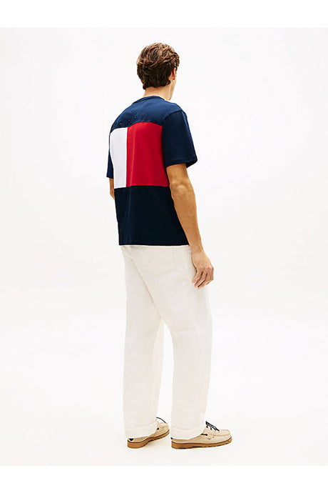 Tommy Hilfiger Erkek FLAG TEE MW0MW42382DCC - Mavi