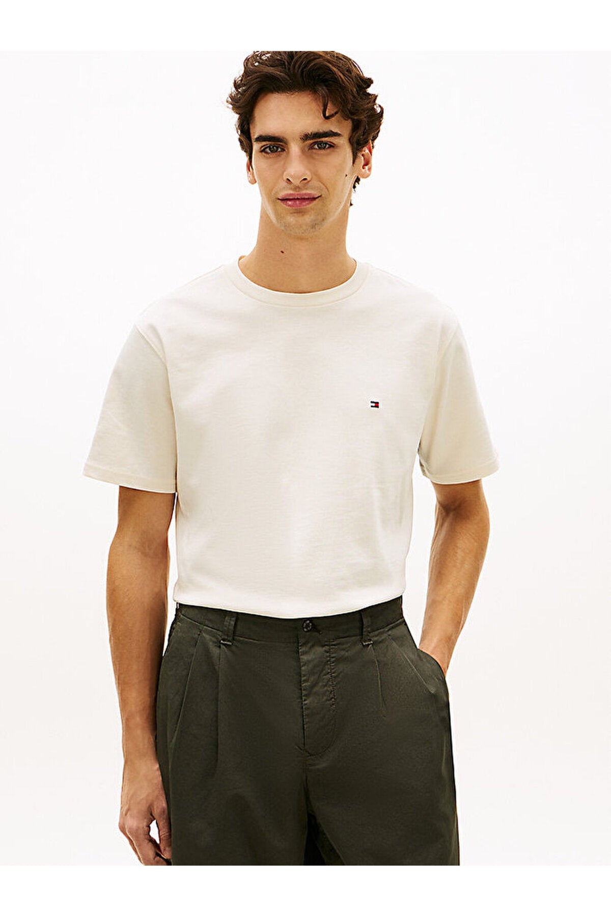 Tommy Hilfiger MW0MW42382Z00 Erkek T-Shirt - Sarı