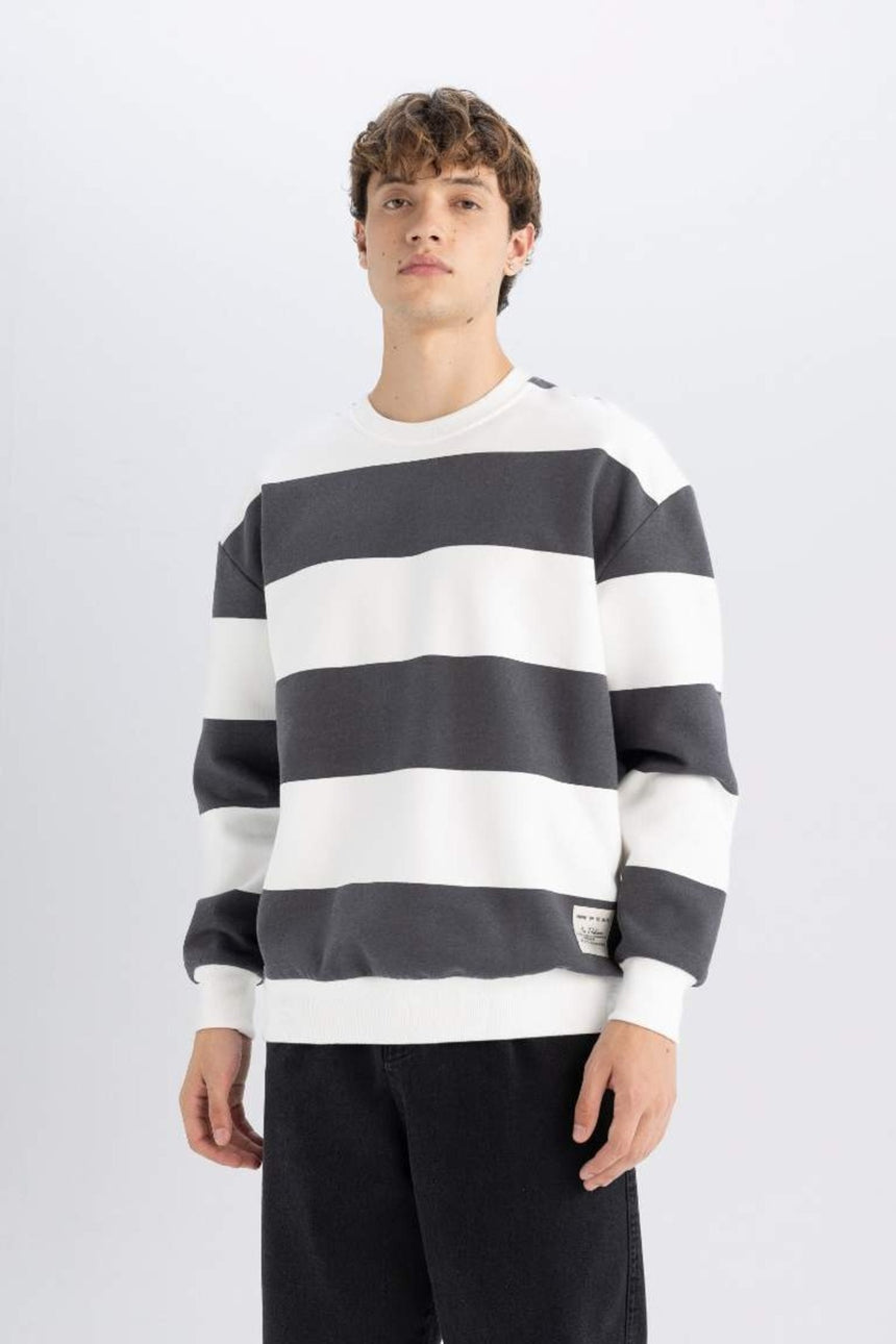 Defacto Erkek Sweat Shirt A9066Ax - Antrasit