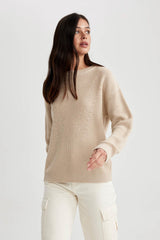 Defacto Kadın Pullover H6905Az - Açık Bej