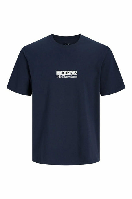 JACK&JONES JORSAVONA BOX TEE SS CN STYD SS26 12310070 - Koyu Mavi