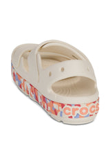 Crocs Crocband Cruiser Glow Confetti Band Sandal Çocuk Sandalet 212528 - Kırık Beyaz/Açık Pembe