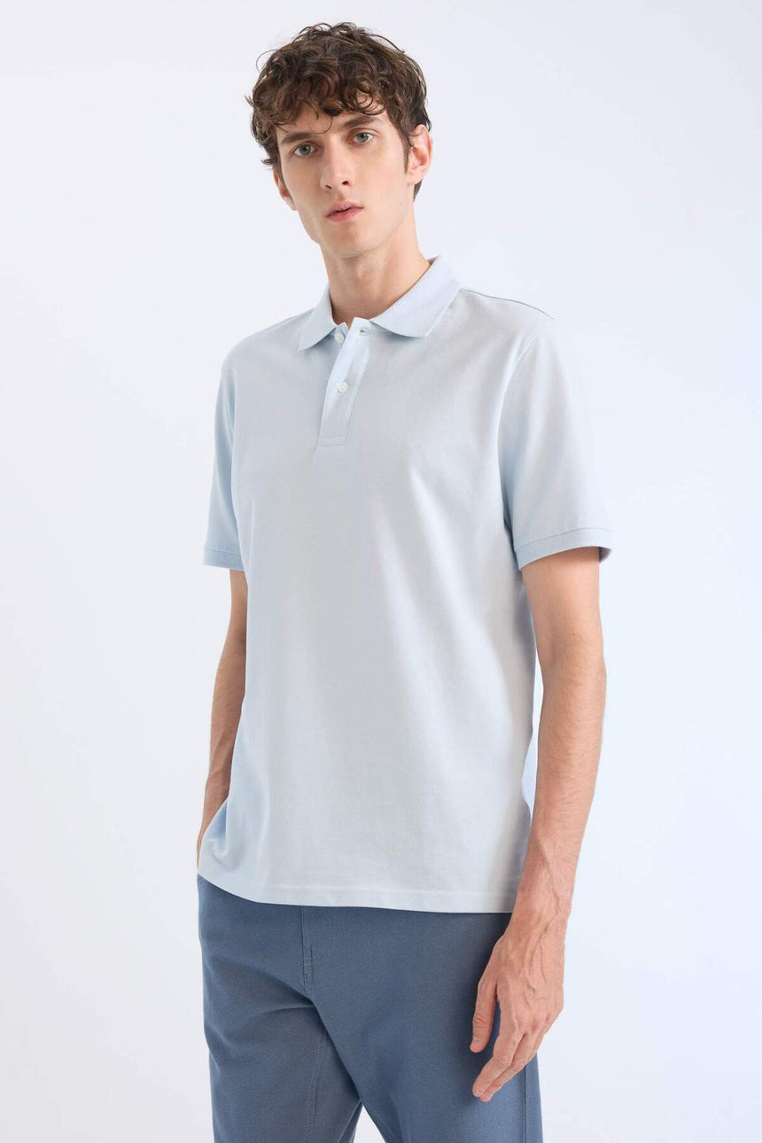 Defacto Erkek Short Sleeve Polo T-Shirt C1293Ax - Açık Mavi