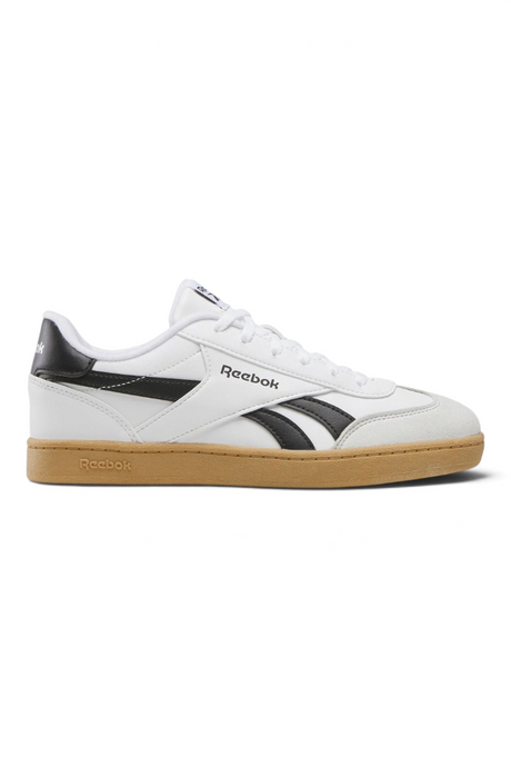 Sporline Reebok Smash Edge beyaz ve siyah detaylı, taba rengi tabanlı %100 deri erkek sneaker ayakkabı