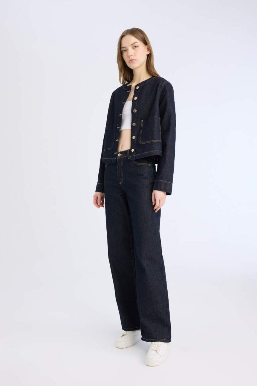 Defacto Kadın Jacket D5153Ax - Koyu Mavi