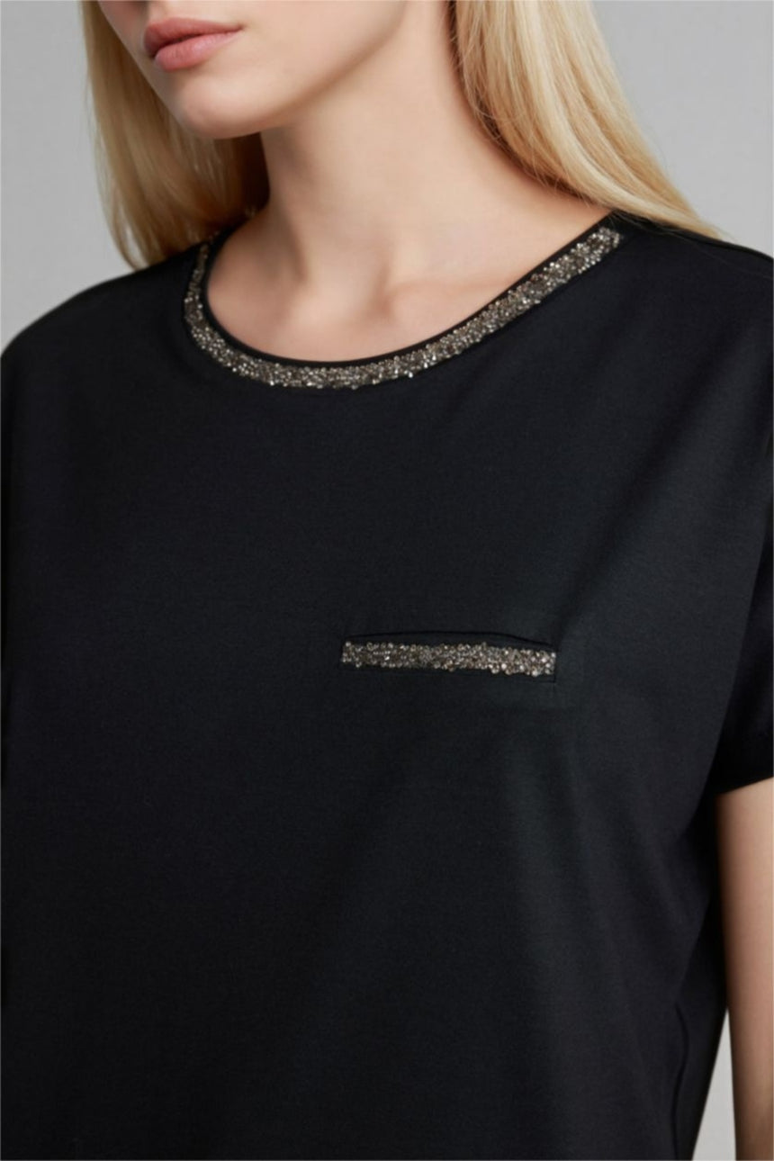 Defacto Kadın Short Sleeve T-Shirt K7701AZ - Siyah
