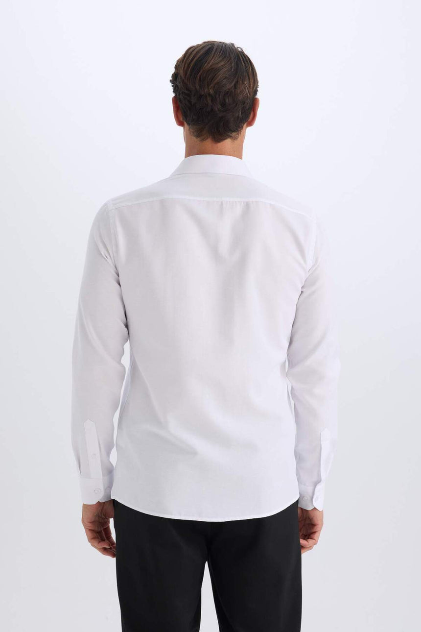 Defacto Erkek Long Sleeve Shirt R4340Az - Mor/ Beyaz
