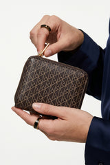 Calvin Klein Kadın EMBLEM AOP SQUARE ZIP AROUND LV04F1089G - Kahverengi