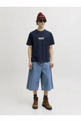 JACK&JONES JORSAVONA BOX TEE SS CN STYD SS26 12310070 - Koyu Mavi