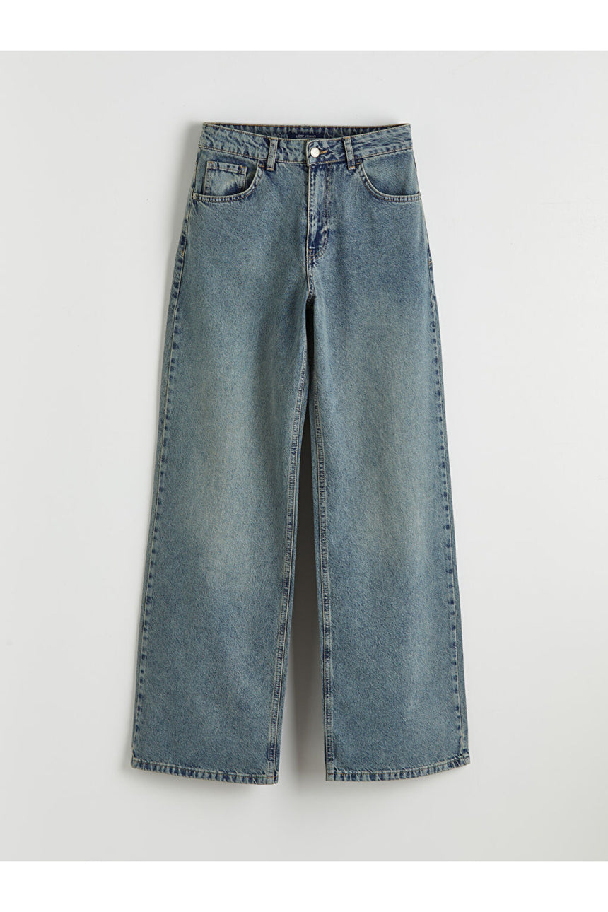 LC Waikiki Kadın Wide Leg Jean Pantolon S6A636B8 - Açık Mavi