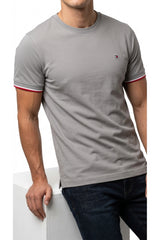 Tommy Hilfiger Erkek JD FLAG CUFF TEE MW0MW41300 - Bej/ Gri