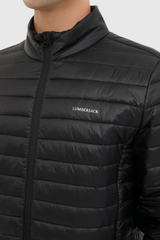 Sporline Lumberjack siyah slim fit erkek mont, %100 polyester dolgulu hafif şişme tasarım
