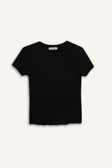 Defacto Kadın Short Sleeve T-Shirt K7064Az - Siyah