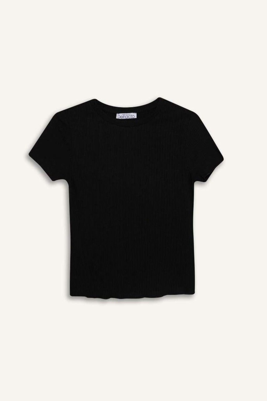 Defacto Kadın Short Sleeve T-Shirt K7064Az - Siyah