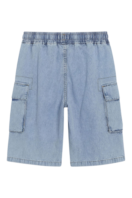 Sporline LC Waikiki çocuk açık çivit mavisi kargo cepli pamuklu denim şort