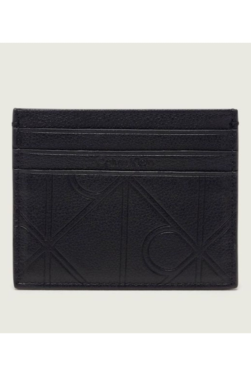 Calvin Klein Erkek XL EMBLEM AOP EMBSS CARD CASE LV04D1174G - Siyah