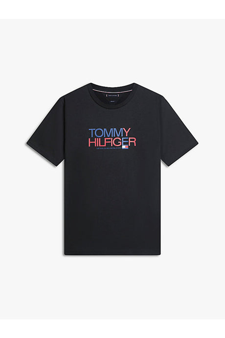Tommy Hilfiger Erkek BRAND LOVE BIG TEXT TEE MW0MW42369BDS - Siyah