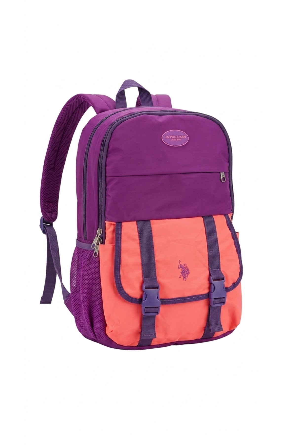 U.S. Polo Assn. Kız Çocuk Okul Çantası PLCAN26084 - Mor/Neon Pembe