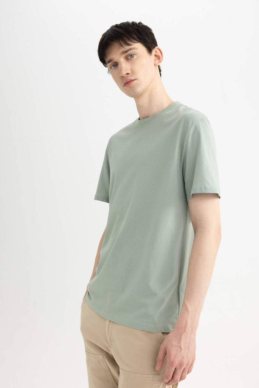 Defacto Erkek T-Shirt V7699Az - Yeşil