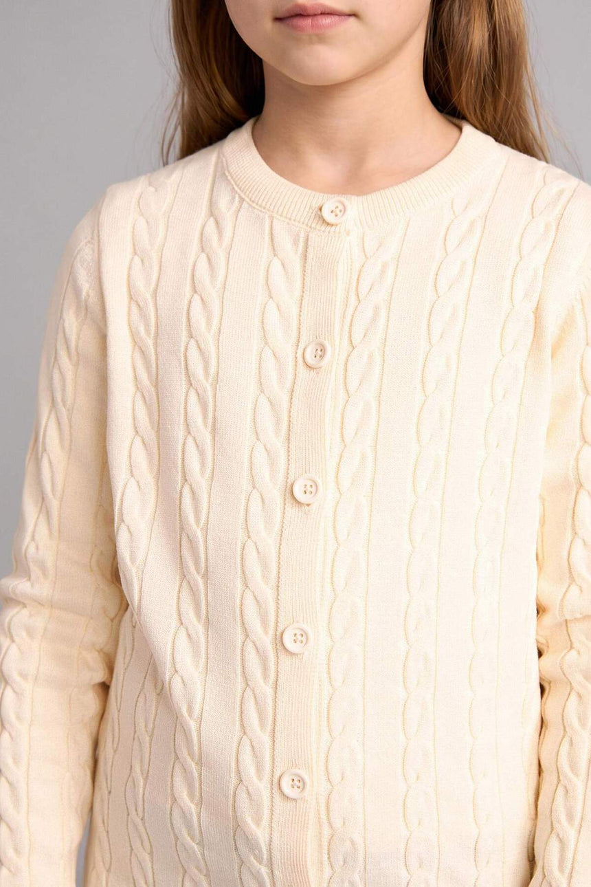 Defacto Çocuk Cardigan G6979A8 - Ekru