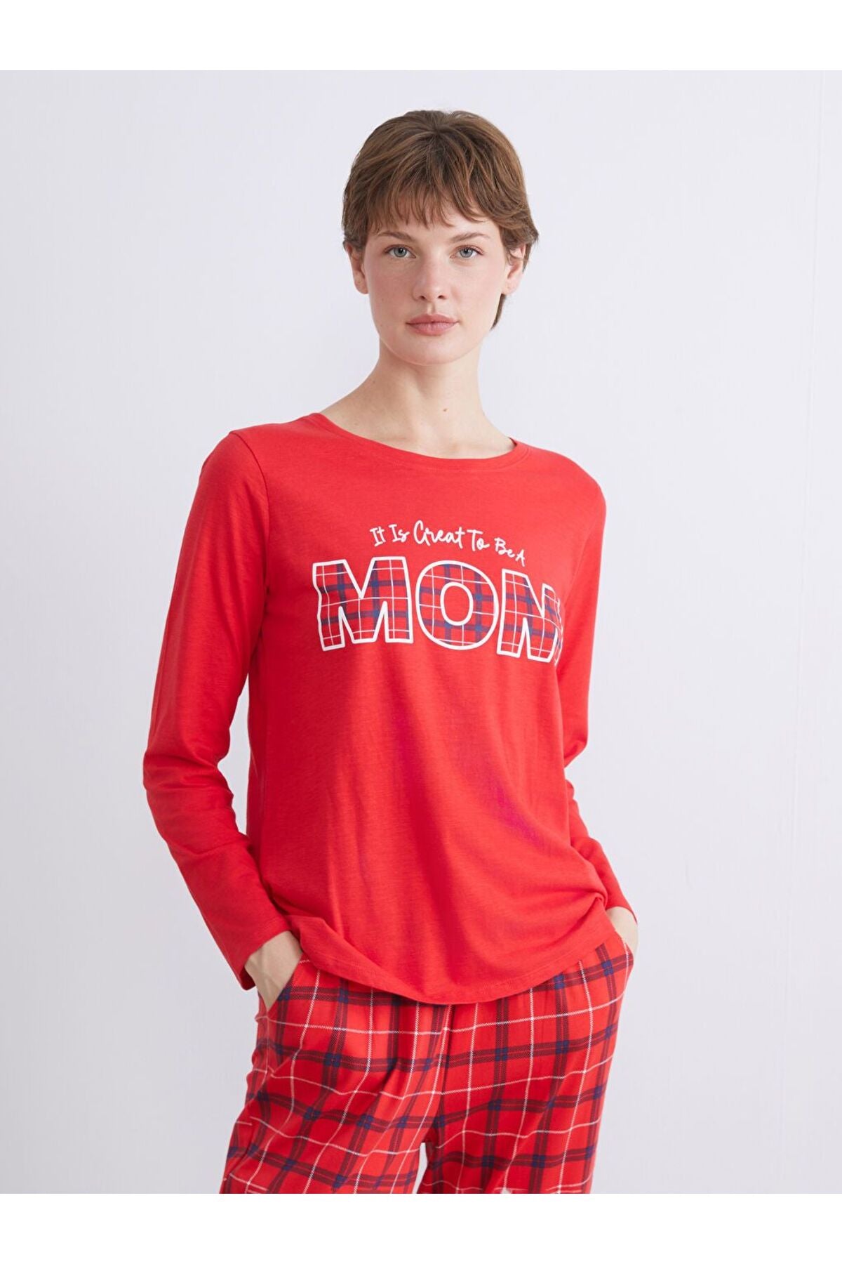 LC Waikiki Kadın Pijama Takımı W5FE04D8 - Kırmızı