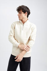 Defacto Erkek Sweat Shirt X7405AZ - Kahverengi / Kum Beji