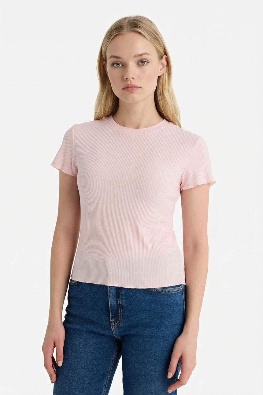 DeFacto K7064AZ Kadın T-Shirt - Açık Pembe