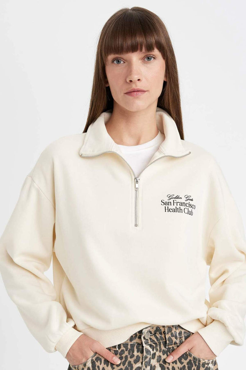 Defacto Kadın Sweat Shirt D5298Ax - Kum Beji