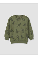 LC Waikiki Çocuk Oversize Sweatshirt W67623B1 - Koyu Yeşil