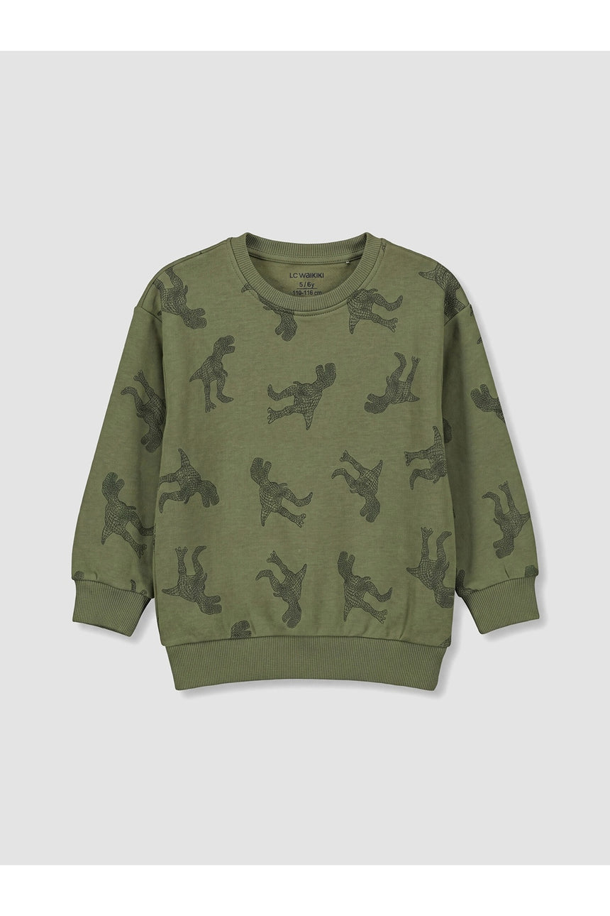 LC Waikiki Çocuk Oversize Sweatshirt W67623B1 - Koyu Yeşil