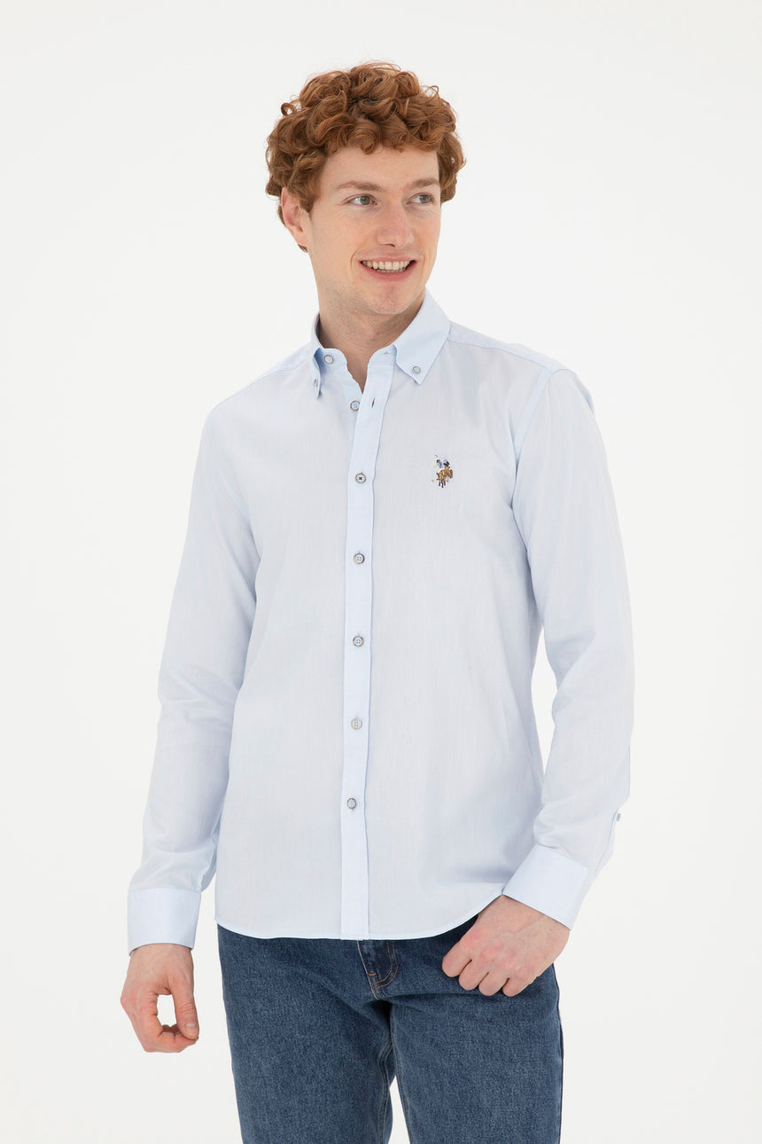 U.S.POLO ASSN. ERKEK DOKUMA GOMLEK 1826727 - AÇIK MAVİ