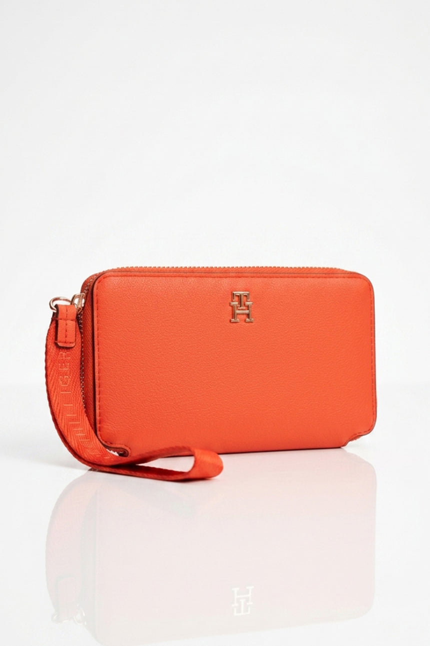 Tommy Hilfiger Kadın TH LOGOTAPE COMPACT ZIP AROUND AW0AW18699 - Turuncu