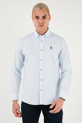 US POLO ASSN ERKEK Dokuma Gomlek G081SZ004 - AÇIK MAVİ
