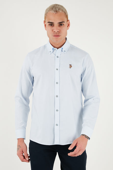 US POLO ASSN ERKEK Dokuma Gomlek G081SZ004 - AÇIK MAVİ