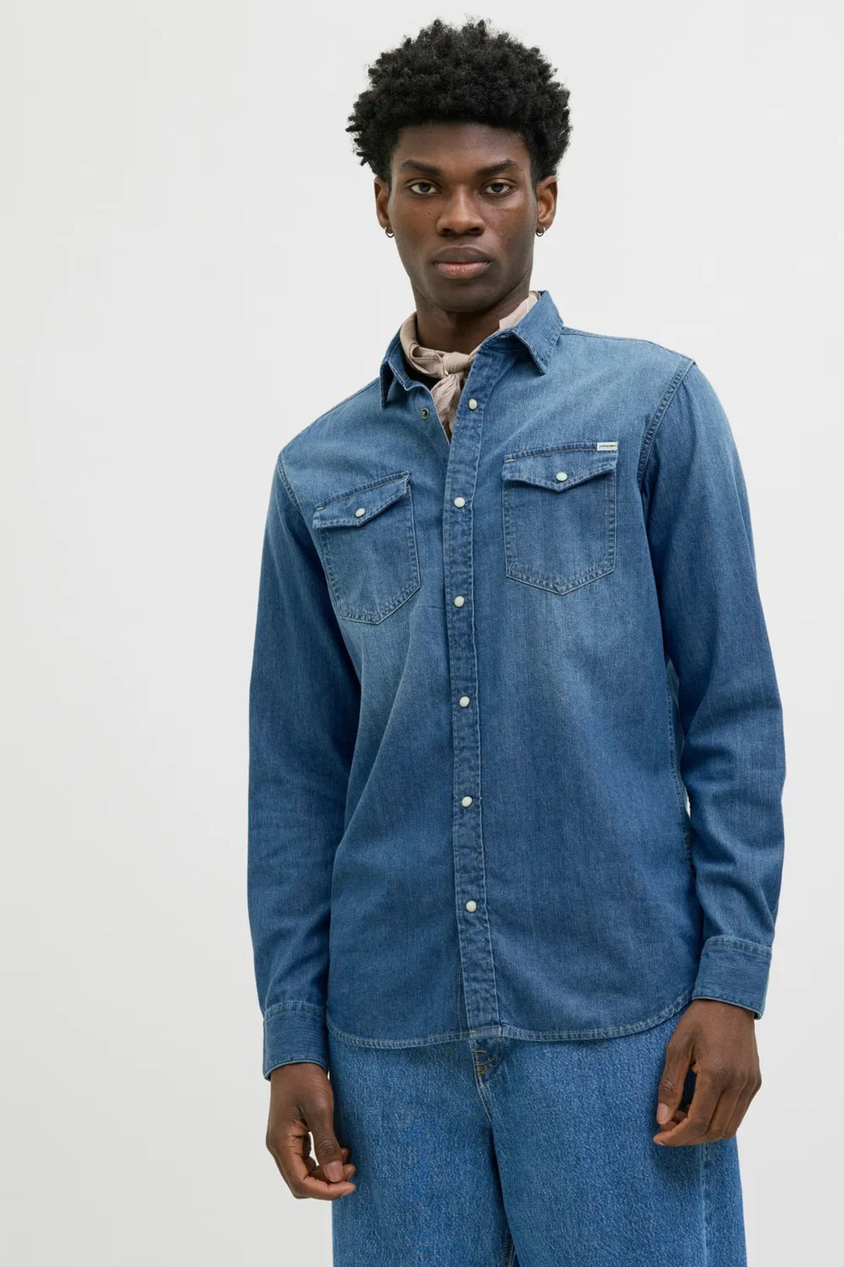 Jack & Jones Sheridan Erkek Denim Gömlek 12138115 - Mavi