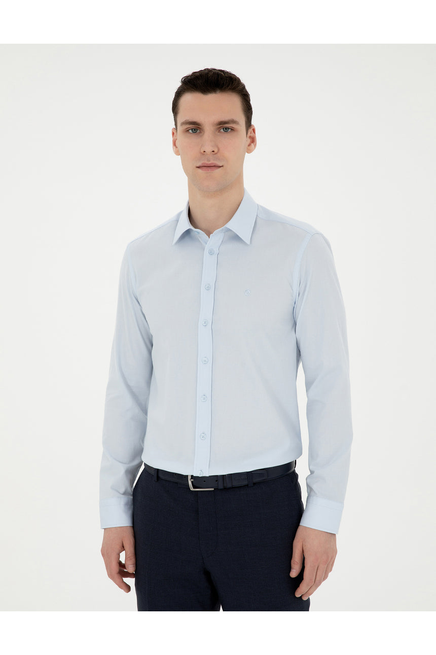 pierre cardin erkek dokuma gömlek 1833527 - AÇIK MAVİ