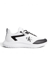 Sporline Calvin Klein beyaz erkek günlük spor ayakkabı, yan kısımda siyah logo detaylı modern tasarım