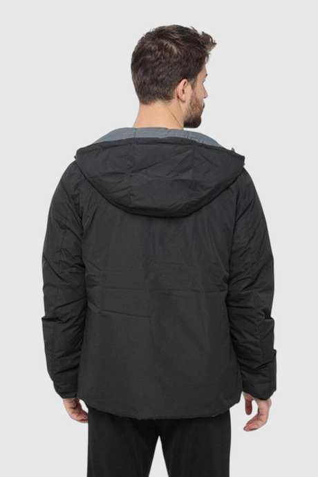Sporline Lumberjack ML Lucas siyah erkek mont, kapüşonlu ve regular kesim %100 polyester tasarım, arka görünüm