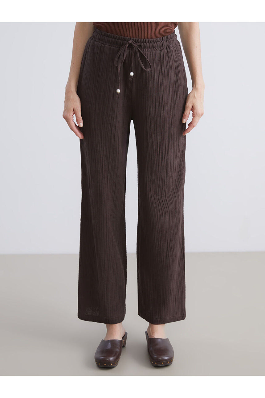 LC Waikiki Kadın Pantolon W5K927D8 - Koyu Kahverengi