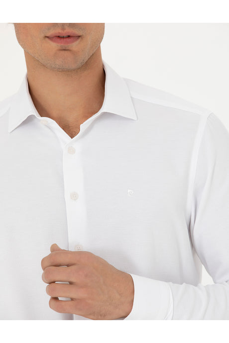 pierre cardin erkek dokuma gömlek  1711445 - Beyaz