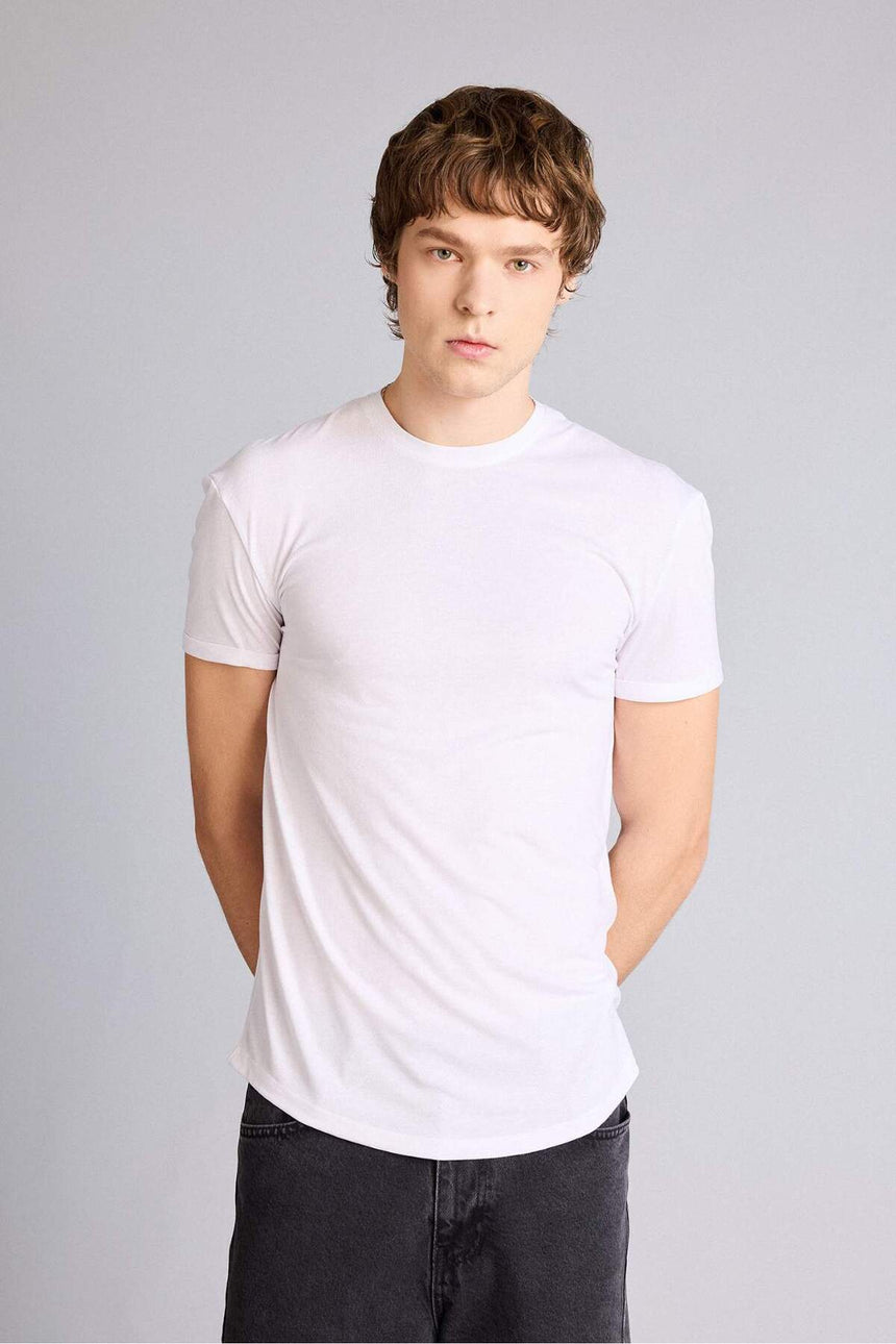 DeFacto N2104AZ Erkek T-Shirt - Beyaz