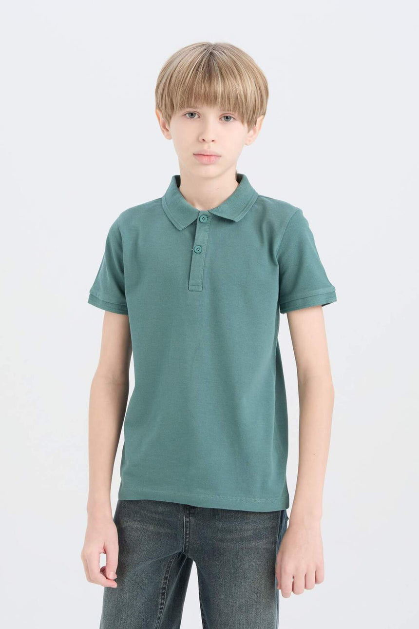 Defacto Çocuk Short Sleeve Polo T-Shirt K1689A6 - Yeşil